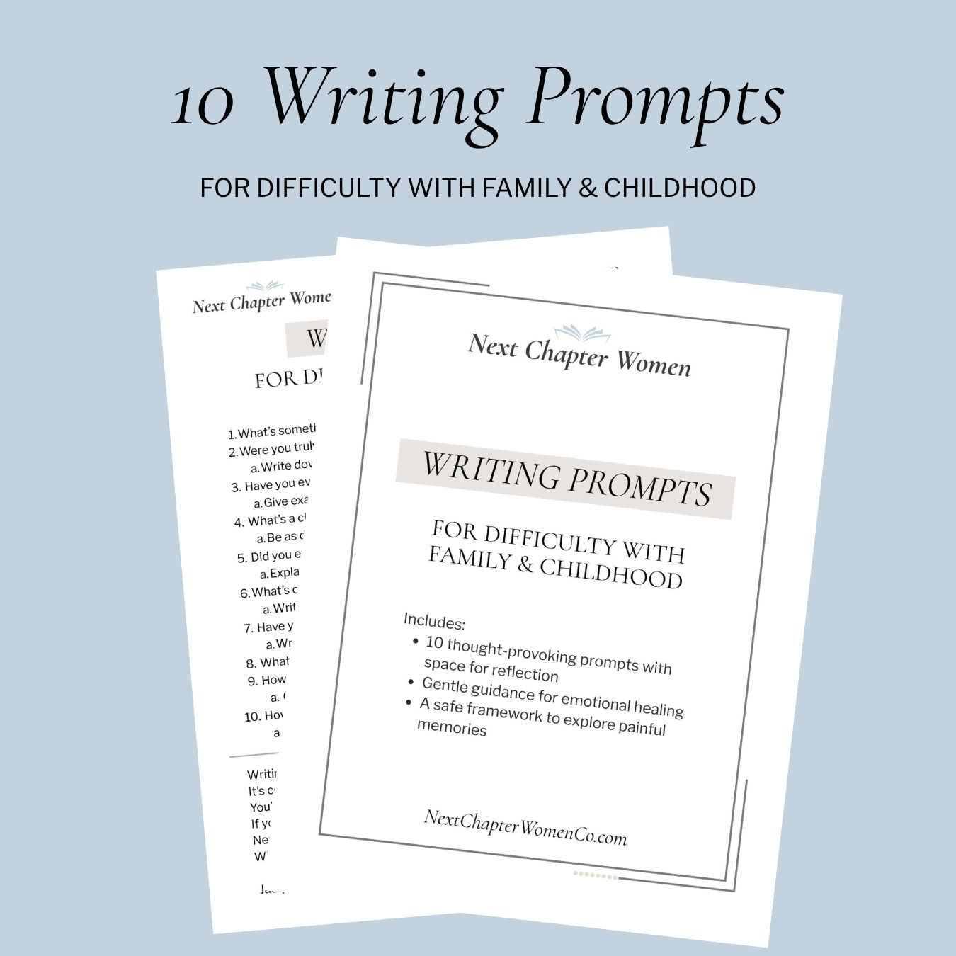 10 writing and journaling prompts to help with difficulty with family and childhood.